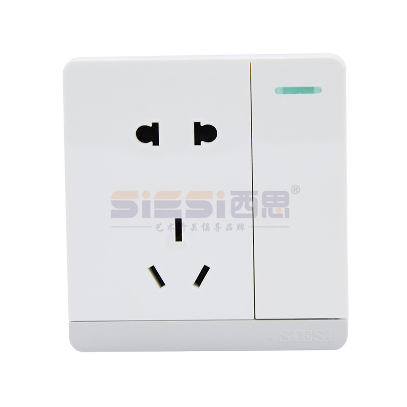 10A二三极插座带单控开关